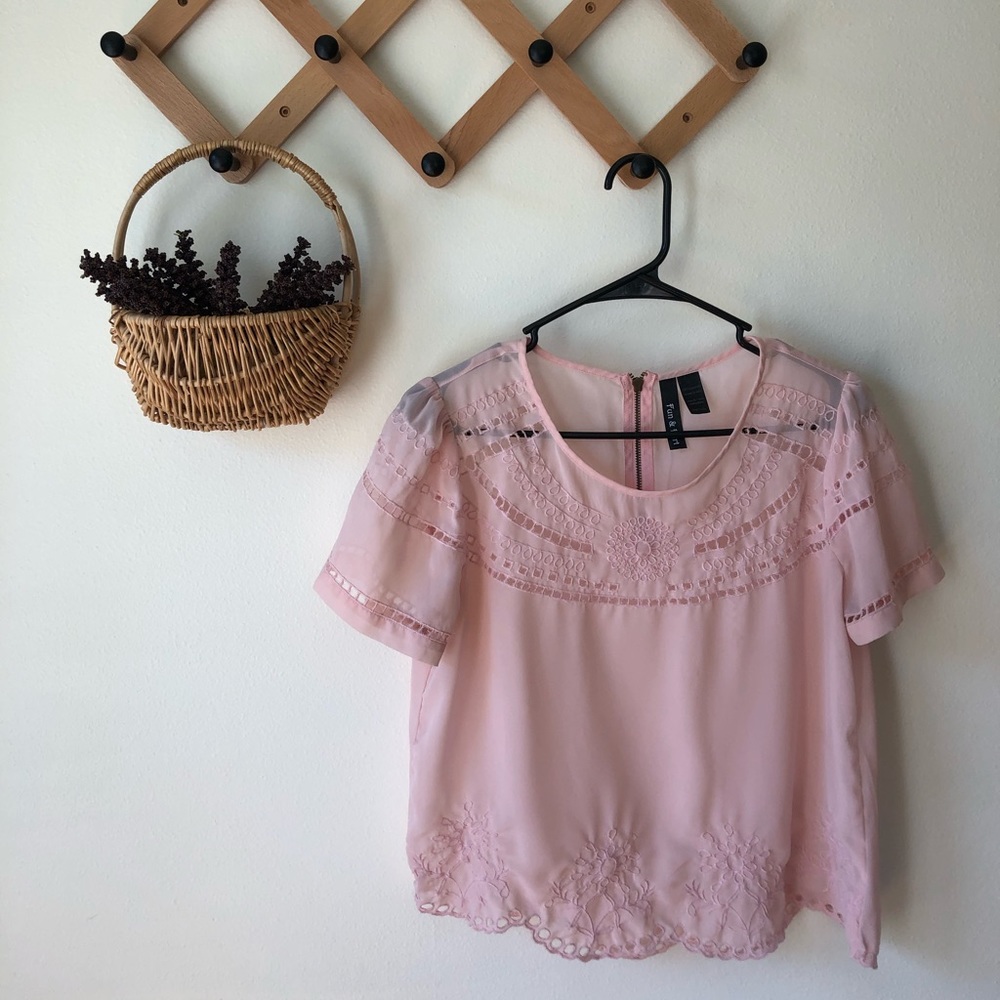 Scalloped Pink Blouse